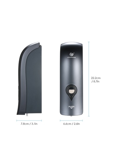 Skycity Duvar Montajlı 300ml El Sabunu Dağıtıcı - Elle Basma, Duş Jeli/saç Şampuanı Uyumlu, Delme Gerekiyor, Abs Malzeme, Yıldız Gri Cd-1049c Gri