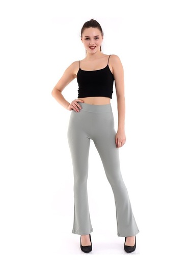 Self Clothing Kadın Mint Yeşil Yüksek Bel Fitilli Dayanıklı Örme Kumaş Toparlay