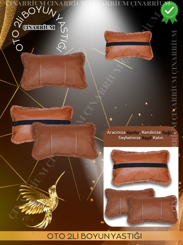 Fiat 500c 2007 Ve Sonrası Oto Koltuk Taba Renk Boyun Yastığı 2 Adet
