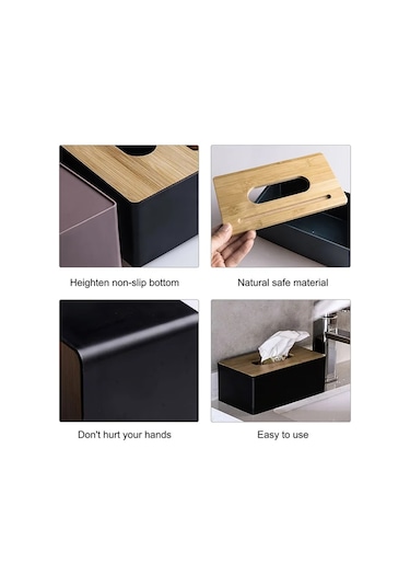 A-blcak-ahşap Doku Tutucu Ev Doku Saklama Kutusu Çıkarılabilir Doku Kutusu Zarif Ve Sade