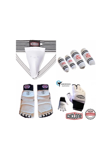 Cyclone Taekwondo Koruyucu 5 Li Set Beyaz