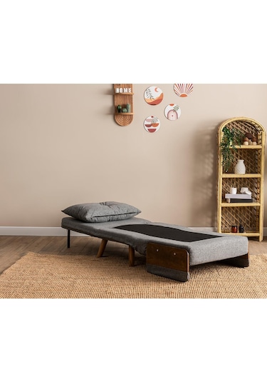 Pafu Cosmo Tekli Katlanır Yataklı Koltuk - Keten Açık Gri Keten Açık Gri