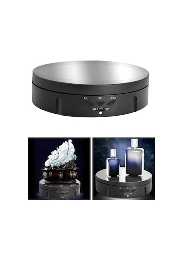 Homyl Takı Kek Için Elektronik 360 Derece Dönen Pikap Siyah Siyah