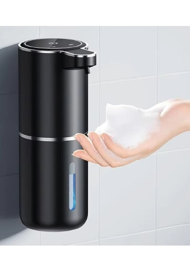 Otomatik Köpük Sabunluk 380ml Şarjlı Temassız Dispenser 2 Siyah