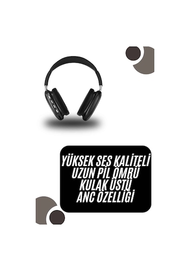 Kulak Üstü Kablosuz Bluetooth Kulaklık Yumuşak Süngerli Sd Kart Girişli