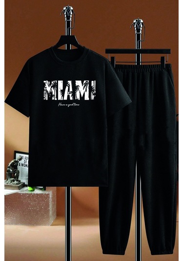 Unisex Miami 2'li Eşofman Takımı Siyah