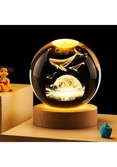 Szypzstore Parlayan Kristal Küre Gece Işığı Sıcak Işık Uyku Sıcak Renk Gece Işığı Wnhxvo Sari