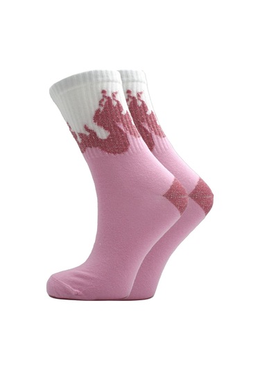 Kadın Çok Renkli Desenli Pamuklu Soket Çorap 6'li Paket Çok Renkli