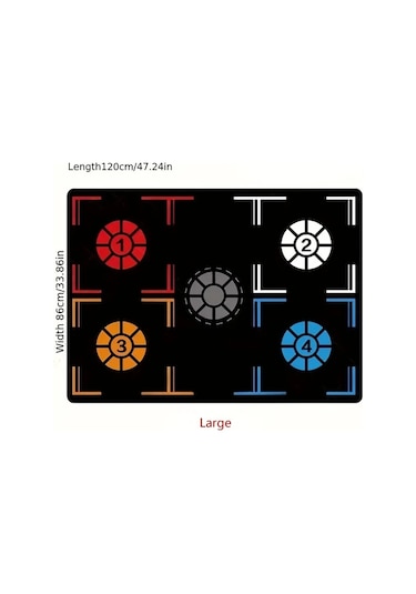 Elmpaly Medium Basketbol Ayak Hareketleri Antrenman Matı, Kaymaz Ve Sessiz İç Mekan Top Sürme Alıştırması