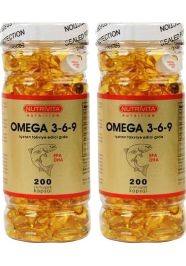 Nutrivita Nutrition Omega 3-6-9 Balık Yağı 2x200 Kapsül