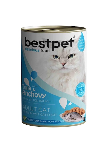 Bestpet Ton Balıklı Ve Hamsili Gravy Yetişkin Kedi Konservesi 400 Gr
