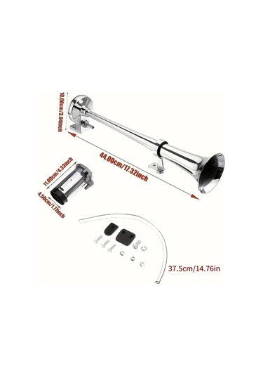 Xuweiwei 1 Adet Süper Yüksek Sesli Araba Kornaları Karavan Çanı Otomatik Aksesuar Dıy Kiti Evrensel Uyumluluk Dayanıklı Krom Kaplama Kolay Kurulum