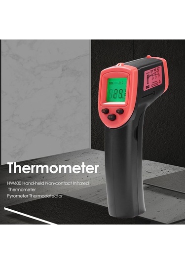 Moly Endüstriyel Kısa Mesafe Kırmızı İriye Termometre -50 C 600 C Pil Dahil Değil Hw600 - Kızılötesi Sıcaklık Ölçer - Güvenli Kullanım İçin Uygun