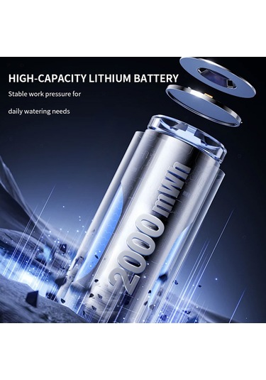 Maiyame 2l Siyah Şeffaf Elektrikli Spreyci, Li-poly Pil, Bahçe Bitkileri Sulama, Ev Temizliği, Hava Nemlendirme, Otomatik Sprey Fonksiyonu