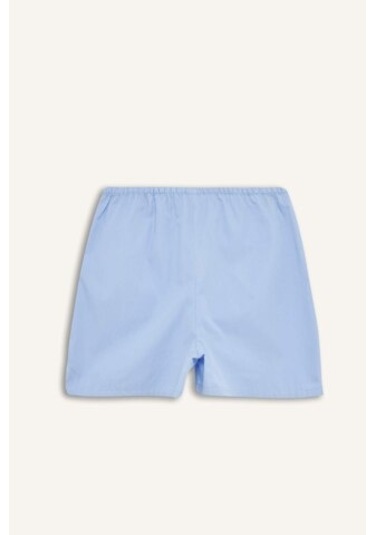 Defacto Fall İn Love Çizgili Kısa Boy Poplin 2li Şort Alt E2458ax24aube757 Mavi