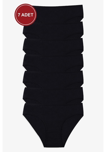 Kadın 7'li Likralı Külot Ko1007ktl Siyah