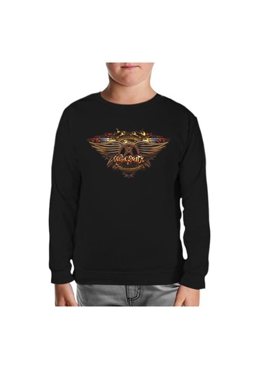 Aerosmith Siyah Çocuk Sweatshirt Siyah