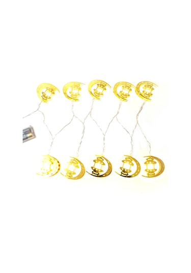 Yaozixa Ramazan Gülbaba Dekoratif Işık Zinciri 1.6m 10 Led Isınak Beyaz Sabit Aydınlatma Demir Çelik Ev Bahçe Pencere Dekoru Pil Dahil Değil Diğer