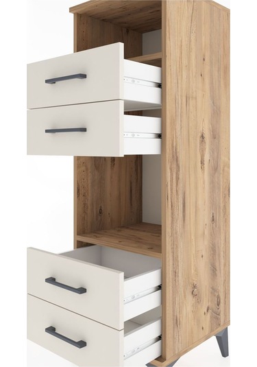 Hyperion Dolap 2 Raflı 4 Çekmeceli 44x44x134 Çam-aytaşı Atlas Çam