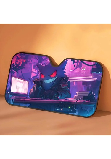 Goldenqian P-pokémon G-gengar Araba Pencere Güneş Gölge Cam Anti-uv Koruma Ön Arka Cam Blok Kapağı Vizör Aksesuarları Z7