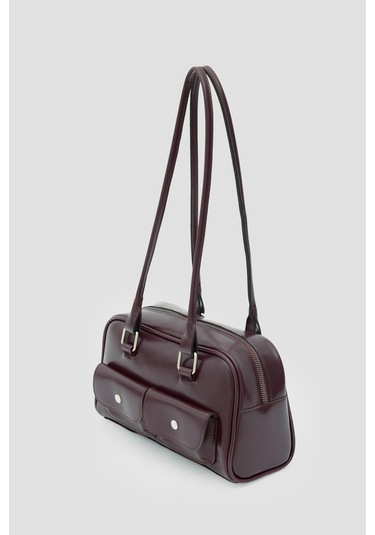Rhan Retro Baget Çantası Bordo Bordo