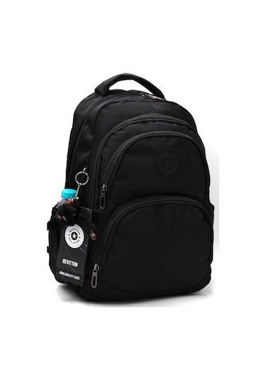 Özel Su İtici Kumaş Siyah Unisex Okul Çantası 34600