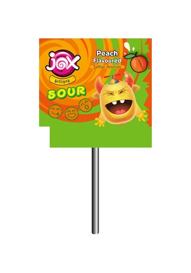 Jox Flat; Kabartmalı Yüz İfadeli Ekşili Yassı Lolipop 150 x 6.2 G