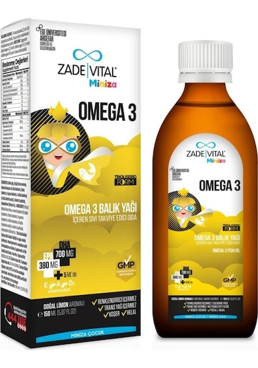 Zade Vital Miniza Omega 3 Balık Yağı 150ML