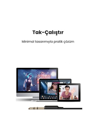 Hd Ses Gürültü Önleyicili Bilgisayar Mikrofonu Aux 3.5mm 2 Boğumlu