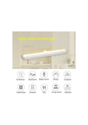 Novahub 2w 10 Led Sıcak Beyaz Geniş Ekran Akıllı İnsan Vücudu Sensörlü Işık Led Koridor Dolap Işığı, Pil Sürümü Çok Renkli