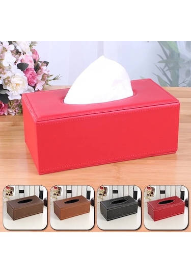 1-orta-pu Doku Kutusu Dikdörtgen Kağıt Havluluk Masaüstü Peçete Saklama Kabı Mutfak Doku Tepsisi Ev Ofis Için