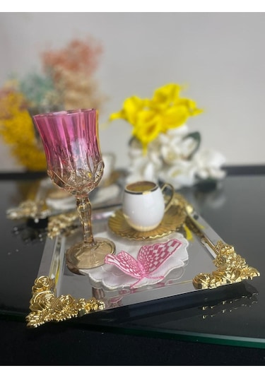 Plt Design 6'lı 3 Boyutlu Kelebek Desenli Nakış Işleme Keten Çay,kokteyl Ve Kahve Yanı Sunum Peçetesi Şeffaf