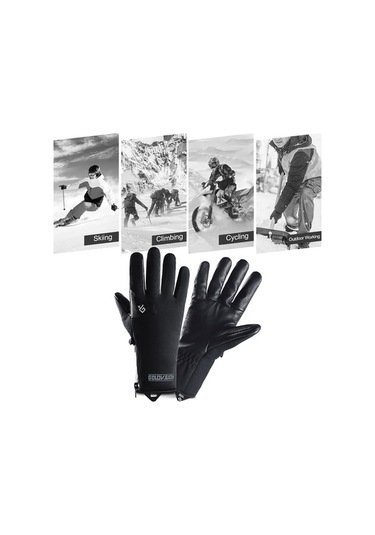 Pazly Kışlık Sıcak Eldiven Erkek Kadın Yağmur Ve Rüzgar Geçirmez Termal Spor Eldiven Sıcak Astarlı