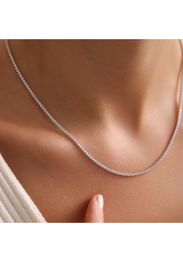 Su Yolu Kolye Beyaz Altın 14 Ayar T13208