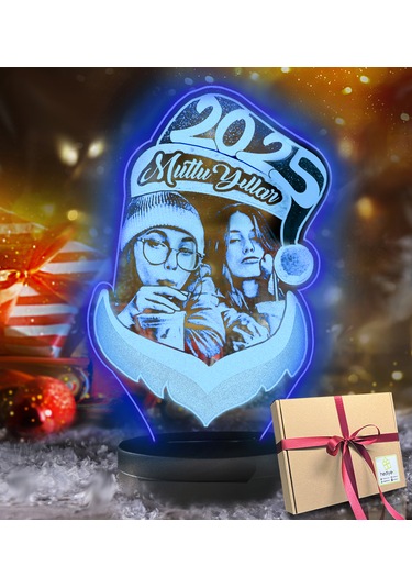 Yılbaşı Hediyesi Noel Baba İçerisinde Kişiye Özel Resimli 3d Led