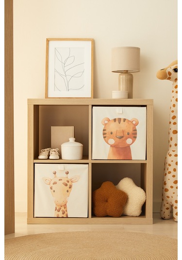 Ocean Home Textile 2'li Çocuk Odası Sevimli Hayvanlar Kutu Set 33 x 30 x 33 CM