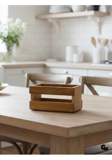 Ahşap Doğal 2li Yağdanlık Ve Baharatlık Altı Kiraz 1 Adet Ahşap