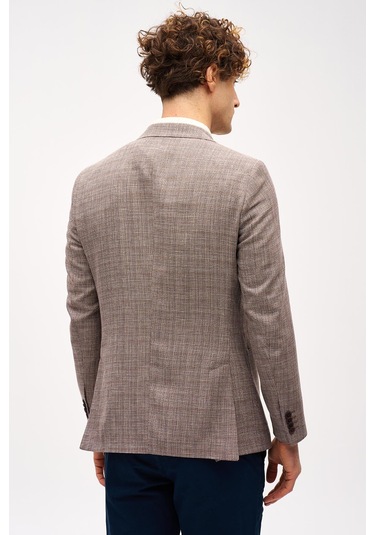 Erkek Kahve Regularfıt / Rahat Kalıp Geniş Kırlangıç Ceket-16413 Kahve