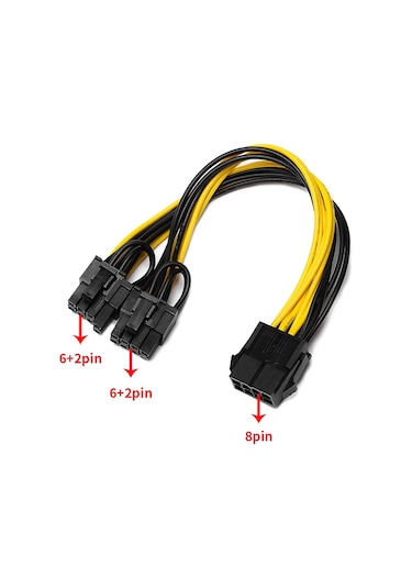 8 Pin 6+2 2 Güç Kaynaği Çoklayici Uzatici 4880A Ekran Karti Pci