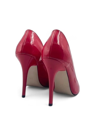 Luxuria Kırmızı Parlak Rahat Yüksek Stiletto Topuklu Ayakkabı Kırmızı