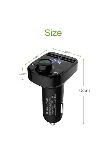 Araç Fm Transmitter 5.0 Bluetooth Araç Kiti Usb Mp3 Sd Kart Flash Için Uygun Çakmaklık Girişli