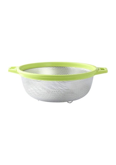 Xurunkeji Saplı Ve Ayaklı Paslanmaz Çelik Süzgeç Büyük Metal Yeşil Süzgeç Makarna, Meyve, Sebze, Erişte, Salatalar İçin Yeşil