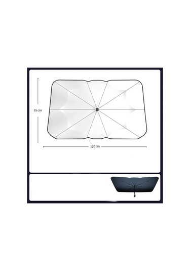Goldenqian Araba Şemsiyesi Araba Ön Cam Siperliği Güneşlik Araba Güneş Bloğu İle Katlanır Güneş Koruyucu Güneşlik Small 120cm