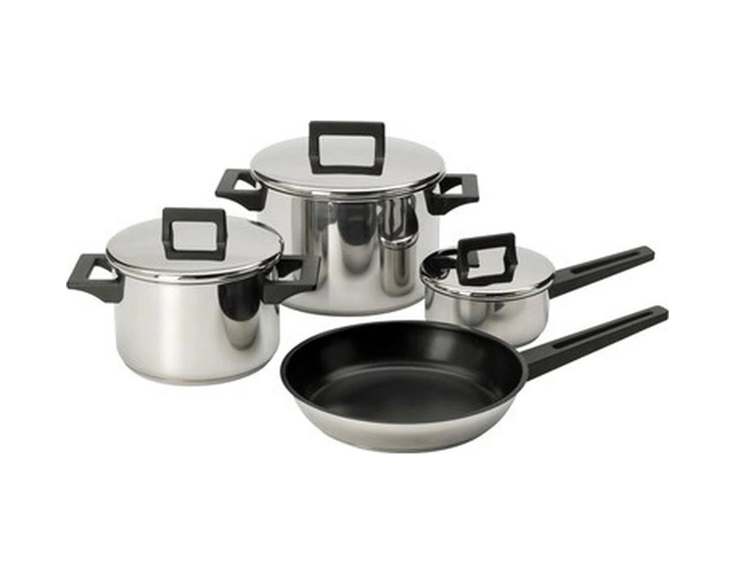 Ikea Snıtsıg Tencere Seti Paslanmaz Çelik 4 Parça Bakır - Siyah