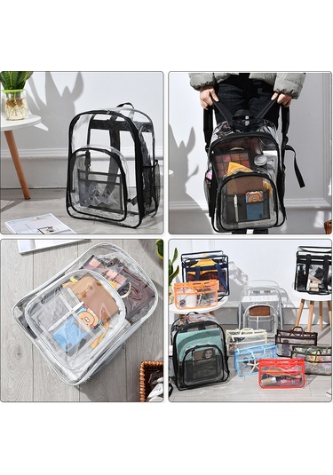 Skycity Şeffaf Pvc Materyalli Su Geçirmez Gezgin Çift Omuzlu Büyük Kapasiteli Sırt Çantası Mor Mor