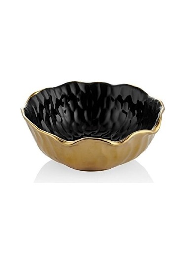 Lotus Sıyah Gold Kucuk Kase 22,5x22,5x9 Cm