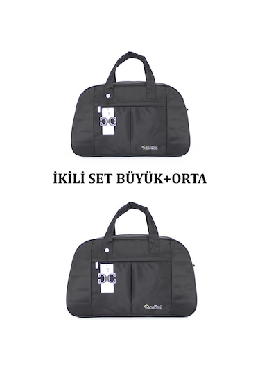 Case Club Orta Ve Büyük Boy Seyahat Ve Spor Çantası Omuz Askılı Siyah