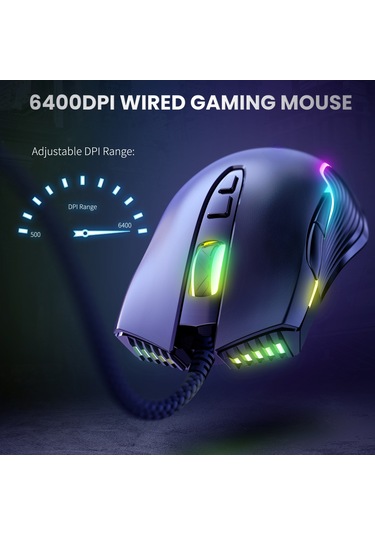 Onıkuma Cw905 Rgb Aydınlatma Kablolu Fare Siyah Diğer