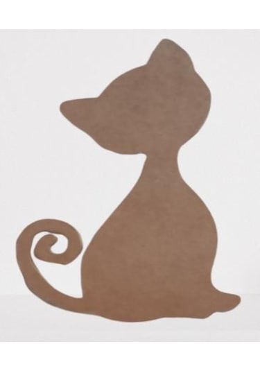 Hobi Adn Dekoratif Pano Kedi Cnc Kesim Ahşap Ham Mdf Model El Yapım