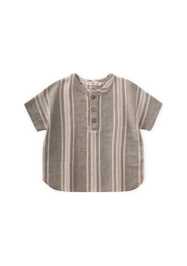 Cigit Oversize Yarım Patlı Gömlek 1-7 Yaş Yeşil Yeşil